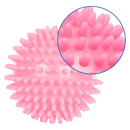 Spiky Massage Ball,  9 cm, neon- pink, soft
