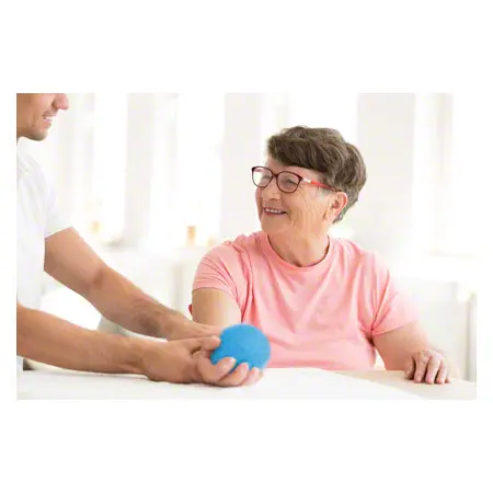 Spiky Massage Ball,   10 cm, neon-blue, soft