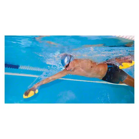 BECO Handpaddles swimming trainer, size S, one pair, yellow