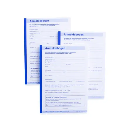 Registration, 5 blocks of 50 sheets (250 sheets), DIN A5