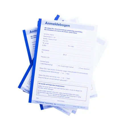 Registration, 5 blocks of 50 sheets (250 sheets), DIN A5