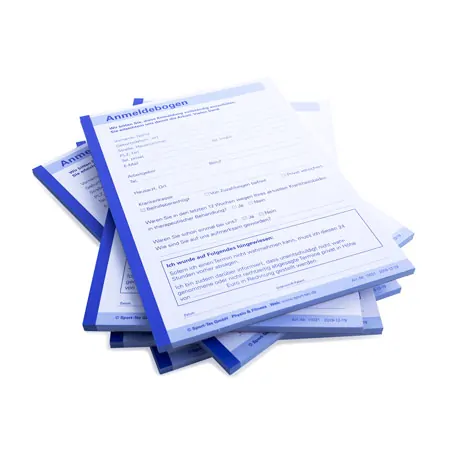 Registration, 5 blocks of 50 sheets (250 sheets), DIN A5