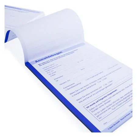 Registration, 5 blocks of 50 sheets (250 sheets), DIN A5