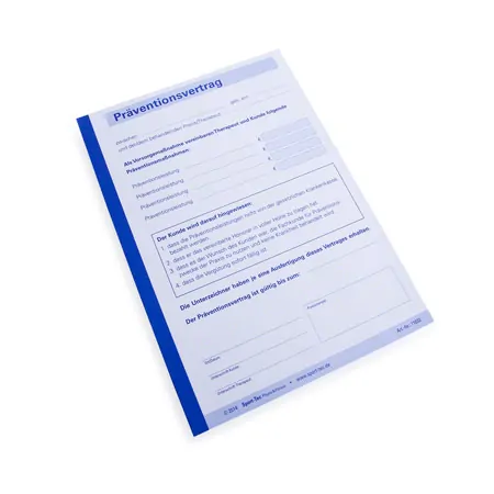 Copy of prevention contract, 1 block of 100 sets (200 sheets), DIN A5