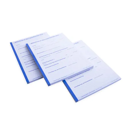 Notification to the prescribing doctor, 5 blocks of 50 sheets (250 sheets), A5