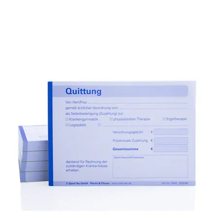 Receipt book, 5 blocks of 100 sheets (500 sheets), DIN A6 landscape