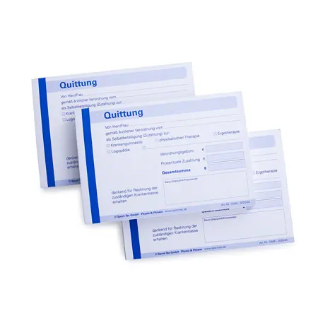 Copy of receipt book, 5 blocks of 50 sentences, DIN A6 landscape