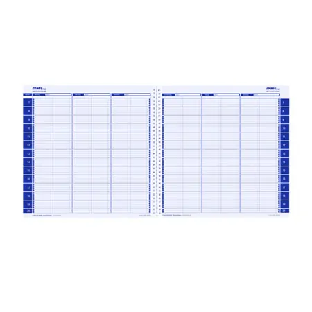 Personal organiser, 2 columns, 15-min interval, Monday - Saturday, 30x30 cm