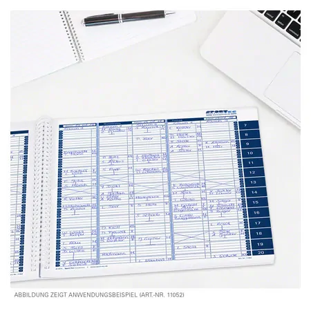 Personal organiser, 4 columns, 15-min interval, Monday - Saturday, A3 landscape