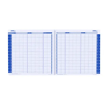 Personal organiser, 4 columns, 20-min interval, Monday - Friday, 30x30 cm