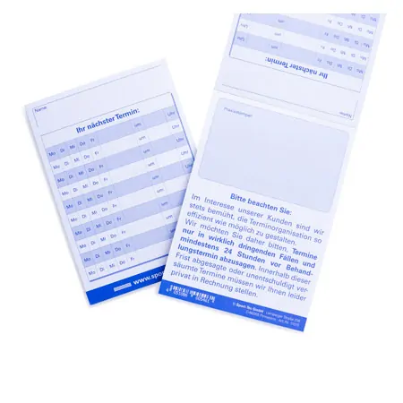 Appointment slip block, 10 blocks of 75 sheets (750 sheets), DIN A7