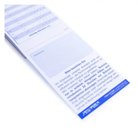 Appointment slip block, 10 blocks of 75 sheets (750 sheets), DIN A7