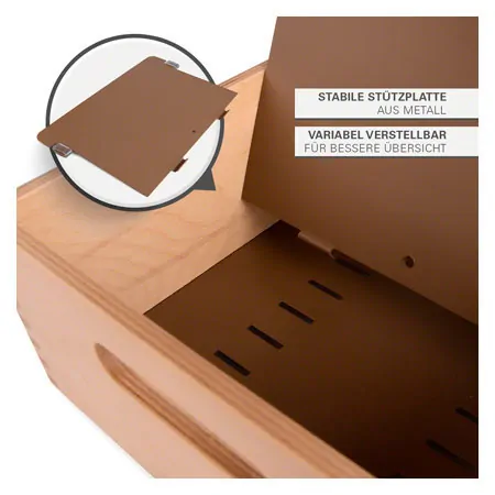 Card index cabinet made of wood for max. 900 flashcards, DIN A5 landscape