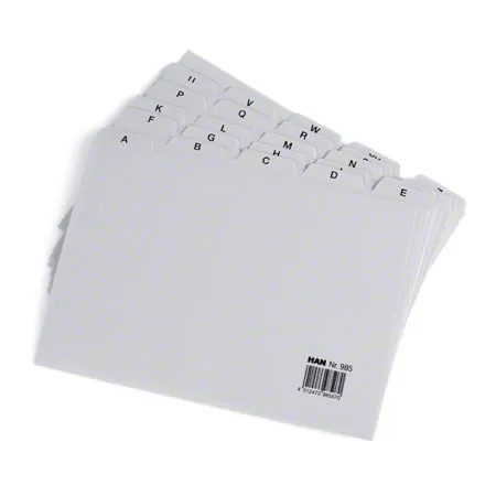 Card index set, 202-pcs., made of wood max. 900 cards (A5) incl. 200 flashcards & register,