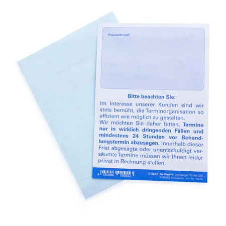Copy of appointment slip, 10 blocks of 75 sets (1500 sheets), DIN A7