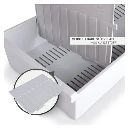 Large plastic index card tray set for up to 1300 cards (A5), 202-piece set, including 200 index cards and dividers