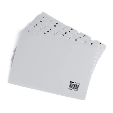 Large plastic index card tray set for up to 1300 cards (A5), 202-piece set, including 200 index cards and dividers