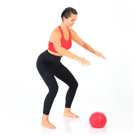 TOGU medicine ball made of Ruton,  21 cm, 1 kg, red