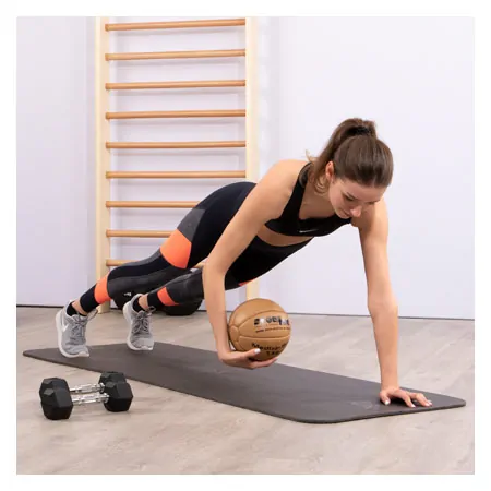 Medicine ball made of leather,  19 cm, 1kg