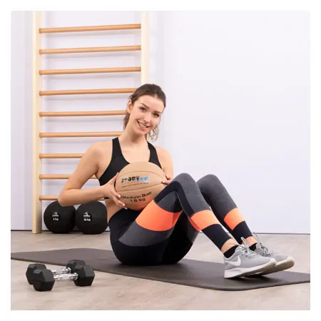 Medicine ball made of leather,  22 cm, 1.5 kg