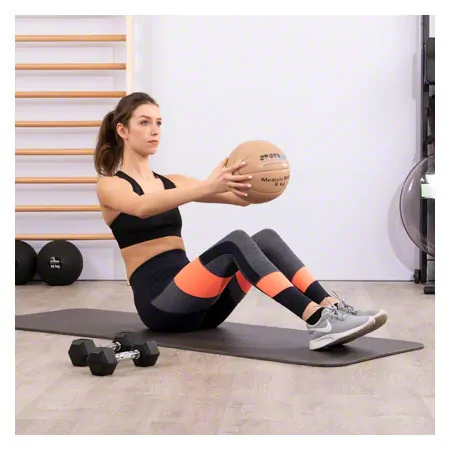 Medicine ball made of leather,  23 cm, 2 kg