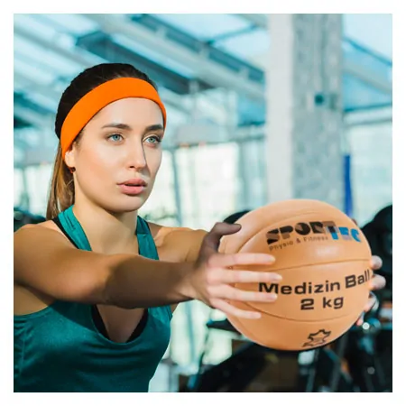 Leather medicine ball set 6 pcs, 1-5 kg incl. stand