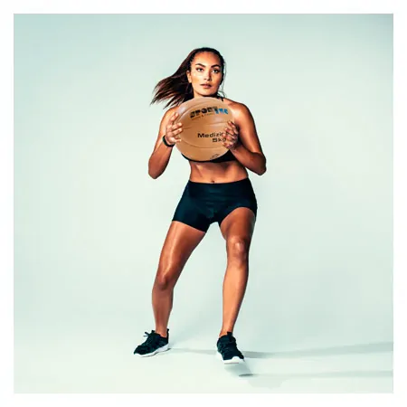 Leather medicine ball set 6 pcs, 1-5 kg incl. stand