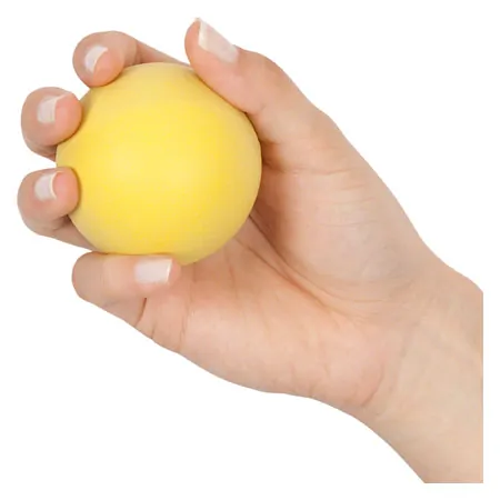 Sponge rubber ball, set of 4:  62 mm, blue, green, red, yellow