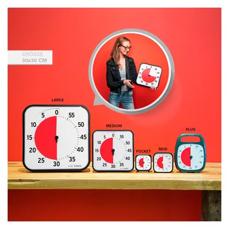 Time Timer Table Clock with acoustic signal, big, 30x30 cm
