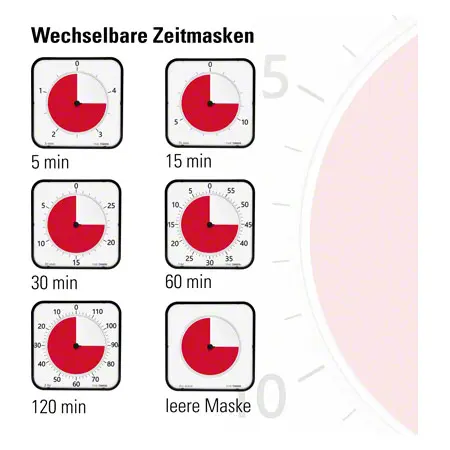 Time Timer MAX table clock with acoustic signal, 5 min. to 120 min., 40x40 cm