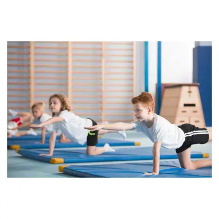 Lightweight gym mat with leather corners, 150x100x8 cm