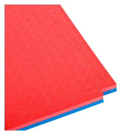 Sport mat Double Competition incl. outer pieces, LxWxH 100x100x2 cm, red / blue