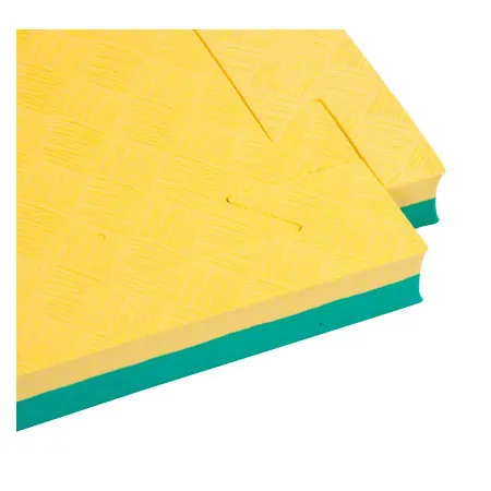 Sport mat Double Competition incl. outer pieces, LxWxH 100x100x2 cm, green / yellow