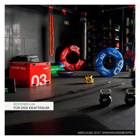 PAVIGYM fitness floor for the Endurance weight room, 100x100x0.7 cm, black