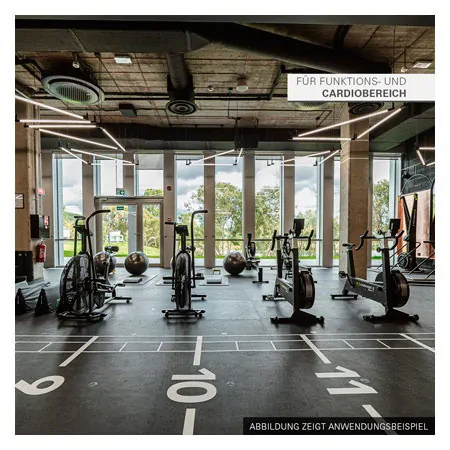 PAVIGYM fitness floor for the Endurance weight room, 100x100x0.7 cm, black
