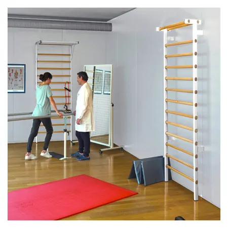 Wall bars metal / wood, 90 x 240 cm W x H, 14 bars