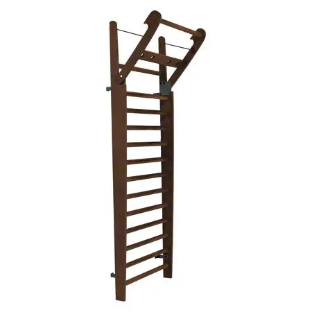 NOHrD Wall bars nut tree, foldout, HxWxD 230x80x13 cm, 14 bars