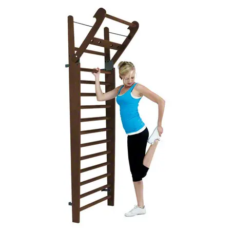 NOHrD Wall bars nut tree, foldout, HxWxD 230x80x13 cm, 14 bars