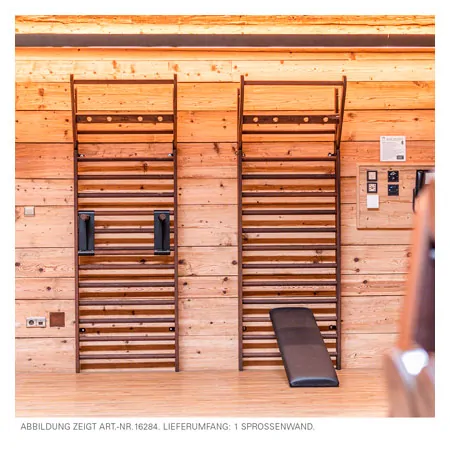 NOHrD Wall bars nut tree, foldout, HxWxD 230x80x13 cm, 10 bars