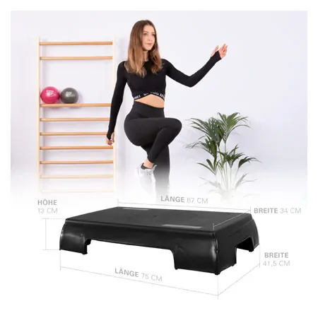 Step bench in one piece, black