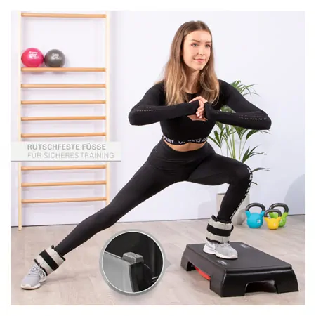 Step board, 2-way adjustable, black