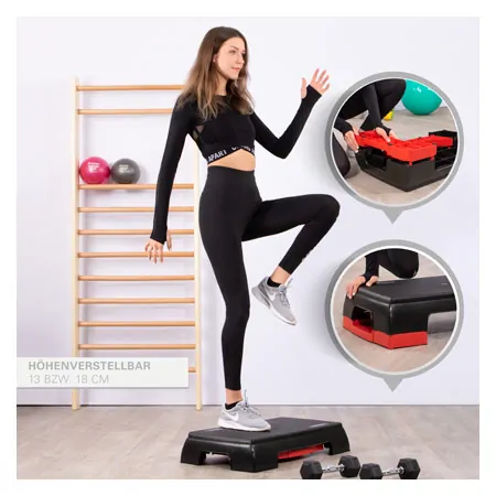 Step board, 2-way adjustable, black