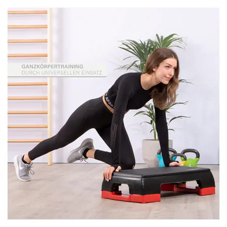 Step board, 2-way adjustable, black