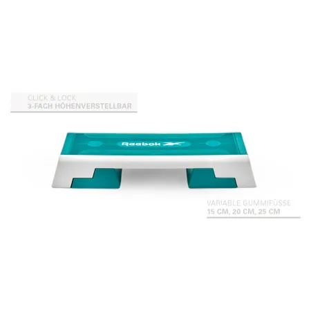 REEBOK Step semi-professional incl. DVD, white-cyan