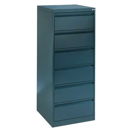 Filing cabinet with 6 drawers, light gray, with two lanes