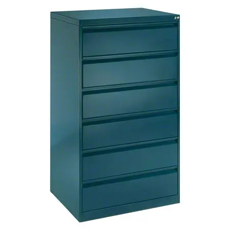 Filing cabinet with 6 drawers, light gray, with three lanes