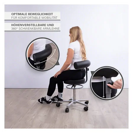 Sanus health chair with height-adjustable lean, 52-72 cm, imitation leather