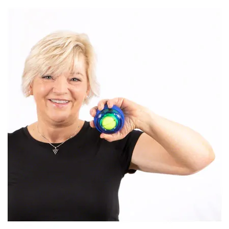 Spaceball Hand exerciser with exercise instructions