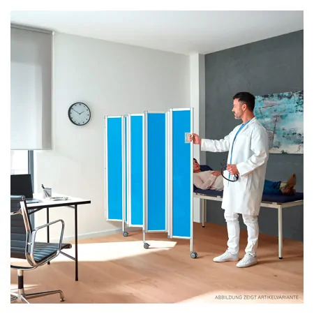 Folding wall flexible 5-bladed, HxW 165x150 cm, blue