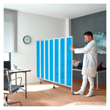 Folding wall flexible 5-bladed, HxW 165x150 cm, blue